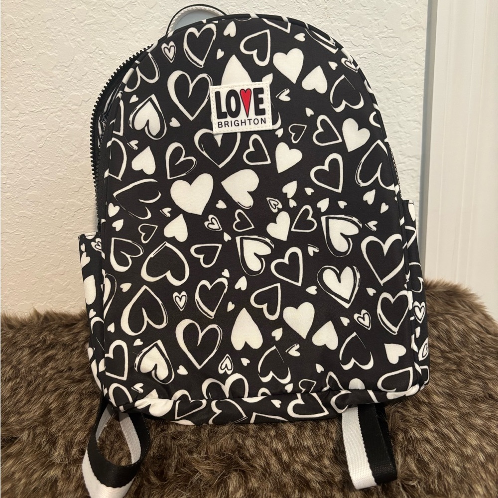 Brighton Black and White Heart Backpack